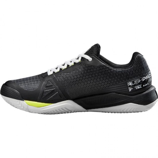 Scarpe Wilson Rush Pro 4.0 Terra Battuta Nero Bianco Giallo