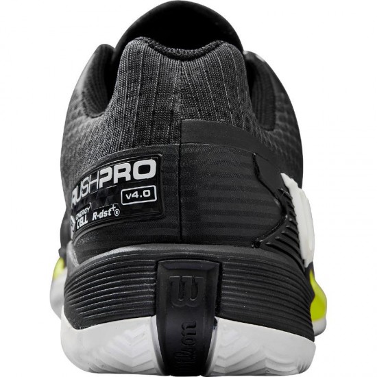 Scarpe Wilson Rush Pro 4.0 Terra Battuta Nero Bianco Giallo