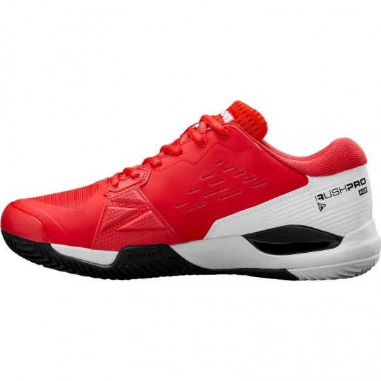 Wilson Rush Pro Ace Clay Rosso Bianco Nero Sneakers